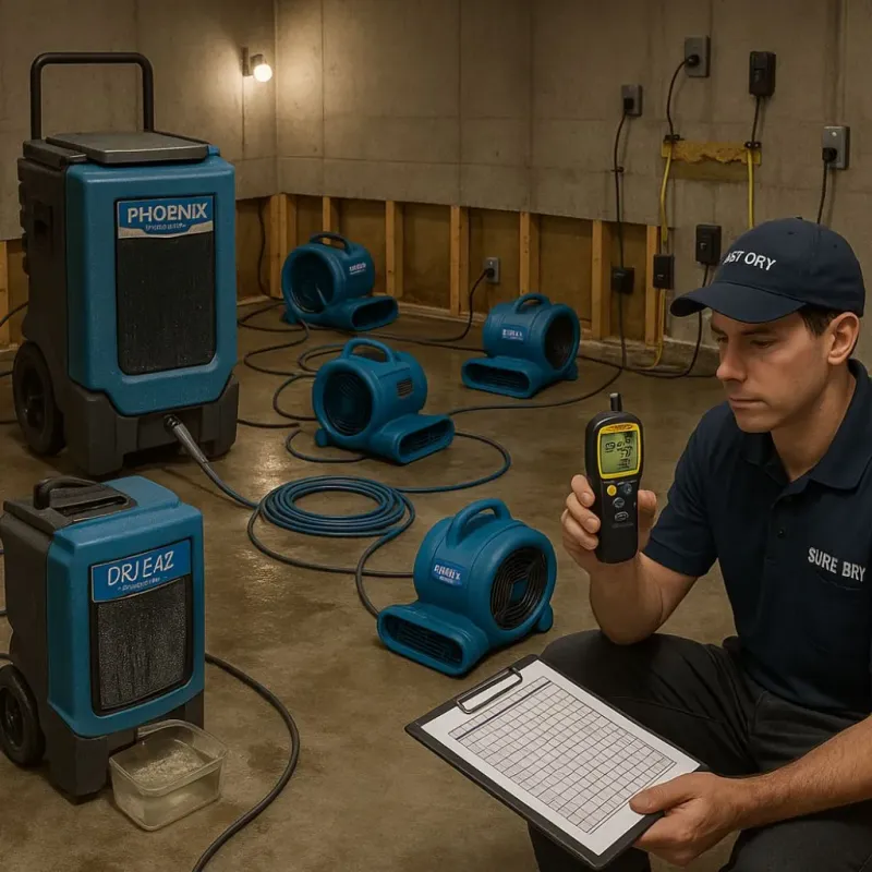Structural Drying and Dehumidification process in McConnellsburg, PA